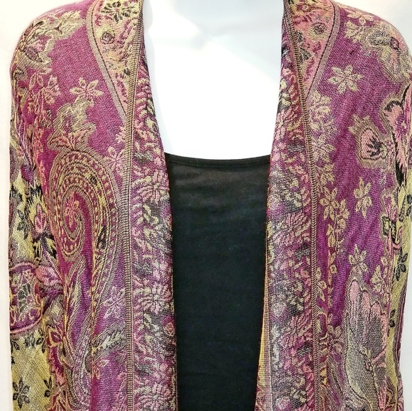 Pashmina and silk kimono jacket. Hand made NWOT - Picture 2 of 5